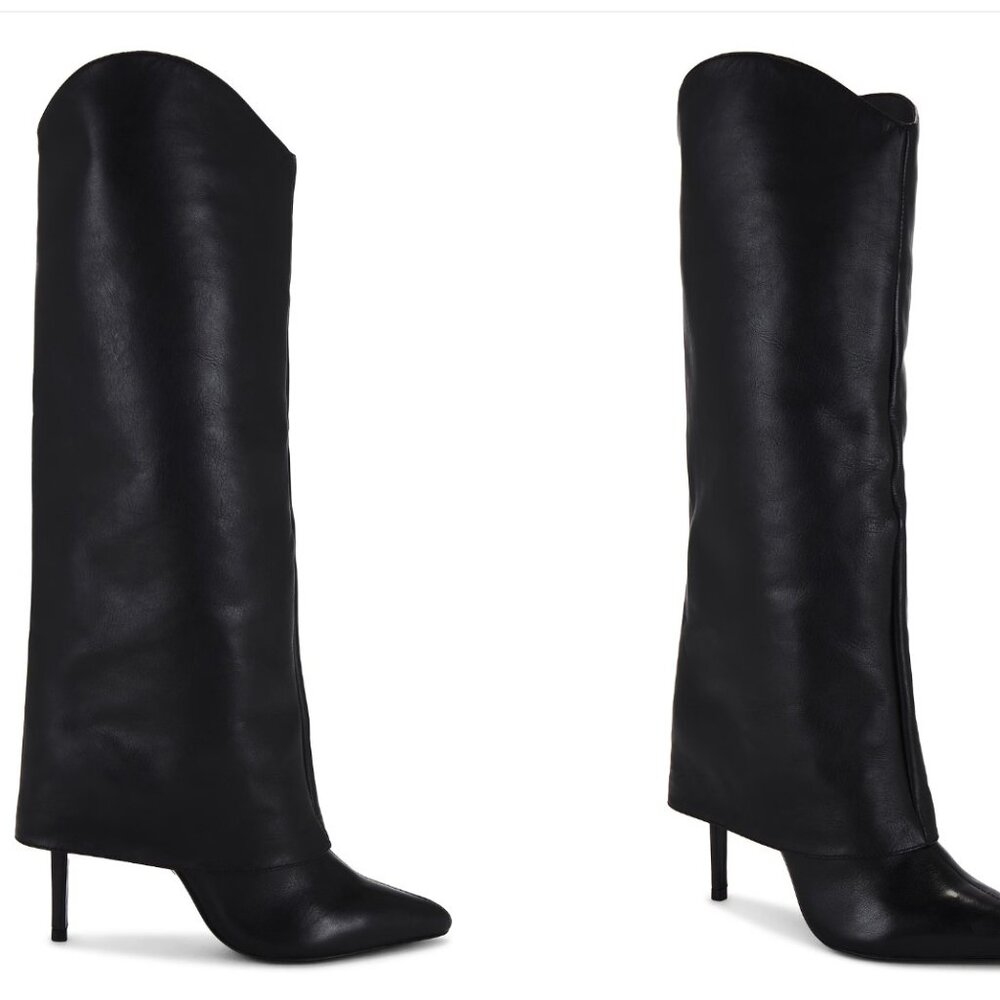 New Schutz Maryana High Boot in Black knee high leather heel stiletto boots - Picture 1 of 11